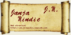 Janja Mindić vizit kartica